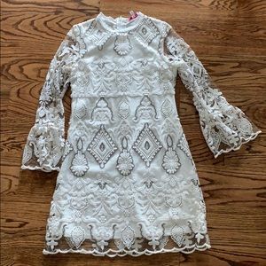 GB Girls White Lace &Sequin dress Fully lined